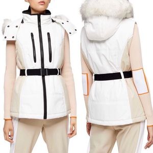 NEW!Beautiful and warm SNO Sun Faux Fur Trim Vest